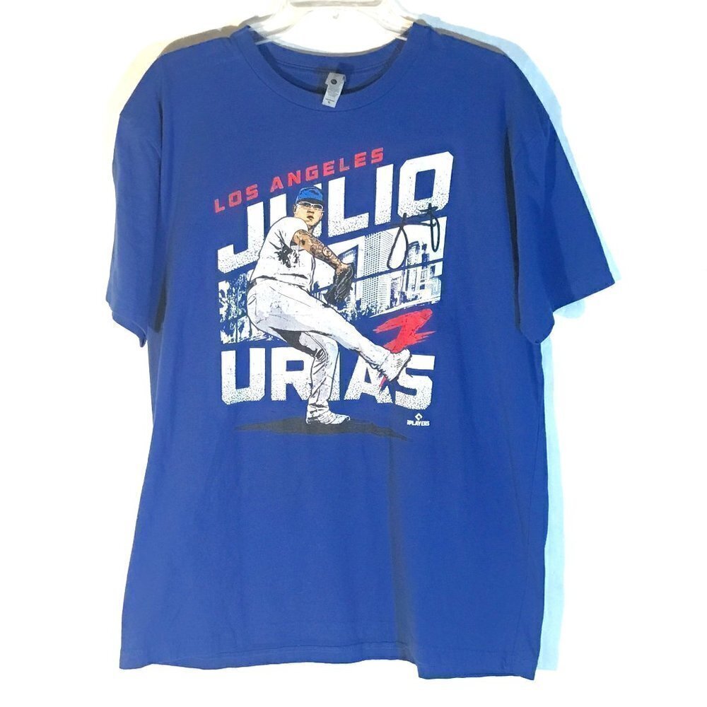Los Angeles Dodgers Blue Pitcher Julio Urias Blue Short Sleeve T Shirt Tee